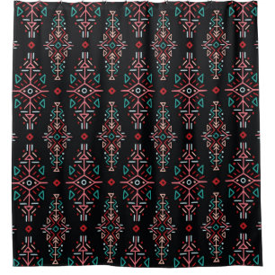Ethnic Boho Tiles: Vintage Seamless Pattern Shower Curtain