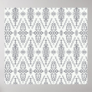 Ethnic Boho: Trendy Hand-Drawn Seamless. Poster