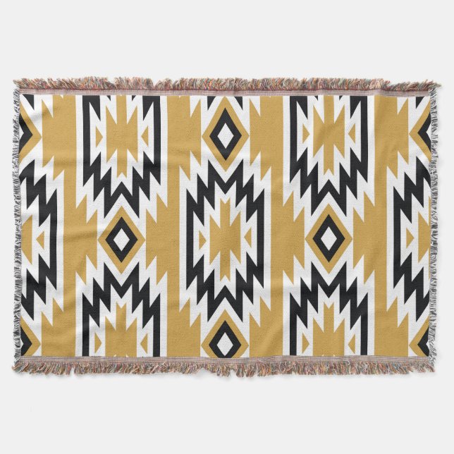 Ethnic boho: vintage geometric pattern. throw blanket (Front)