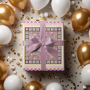 Ethnic border art wrapping paper