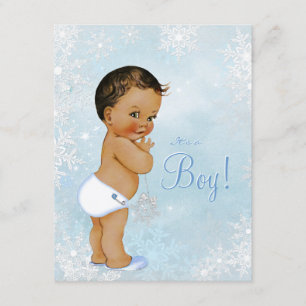 Ethnic Boy Winter Wonderland Baby Shower Invitation