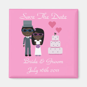 Ethnic Bride & Groom Sunglasses Summer Wedding Magnet