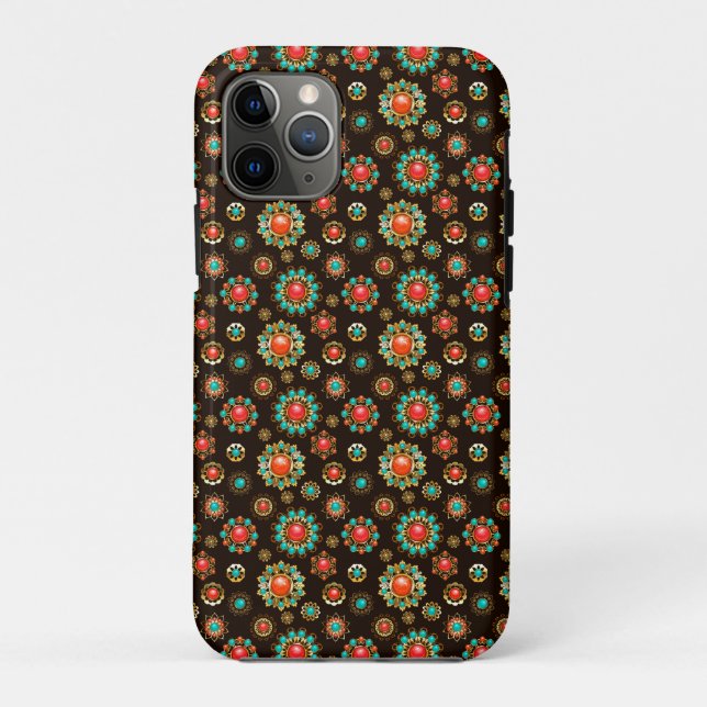 Ethnic Brooches Seamless Pattern Case-Mate iPhone Case (Back)