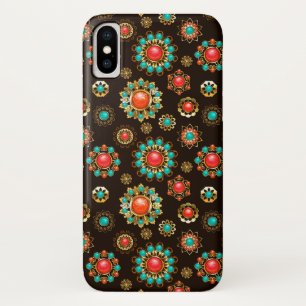 Ethnic Brooches Seamless Pattern iPhone X Case