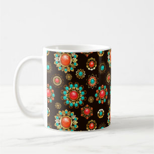 Ethnic Brooches Seamless Pattern Coffee Mug