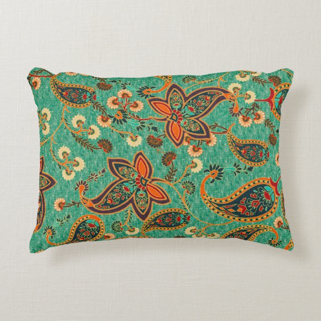 ethnic butta design background Pattern in illustra Decorative Cushion (Front)
