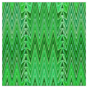 Ethnic Chevron Damask, Emerald and Lime Green Fabric