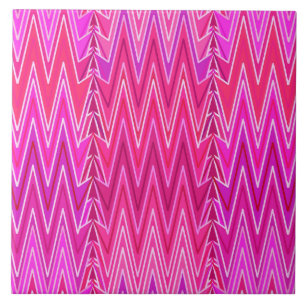 Ethnic Chevron Damask, Purple and Fuchsia Pink Tile