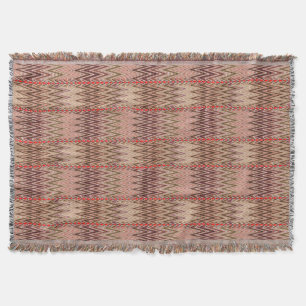 Ethnic Chevron Damask, Taupe Tan and Beige Throw Blanket