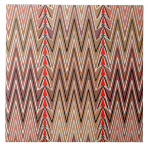 Ethnic Chevron Damask, Taupe Tan and Beige Tile