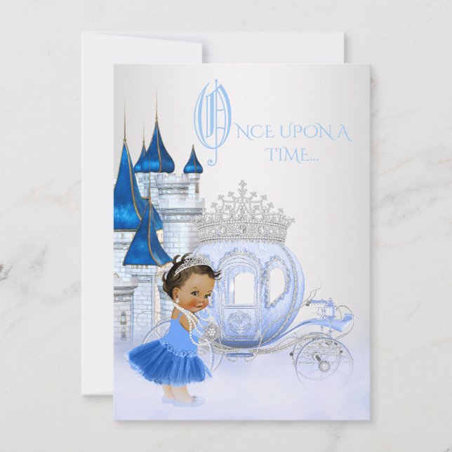Ethnic Cinderella Once Upon a Time Princess Invitation (Front)