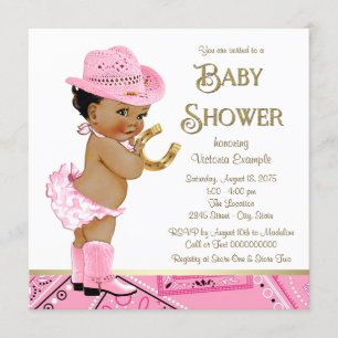 Ethnic Cowgirl Baby Shower Invitation