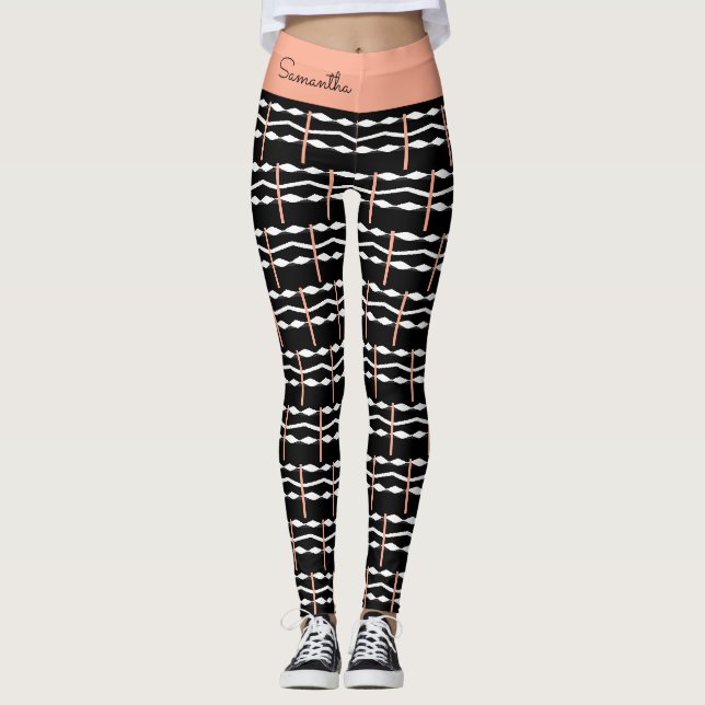 Ethnic, Cute and Magical art African Pattern  Leggings (Front)