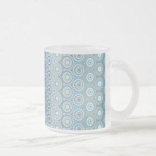 Ethnic Design Pattern Frosted Glass Coffee Mug