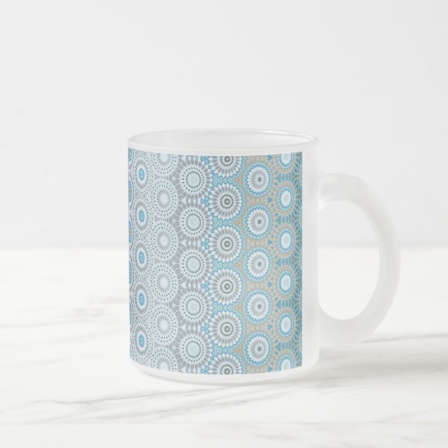 Ethnic Design Pattern Frosted Glass Coffee Mug (Right)
