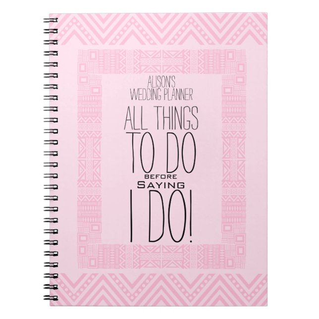 Ethnic Design Personalised Wedding Planner 2 Notebook (Front)