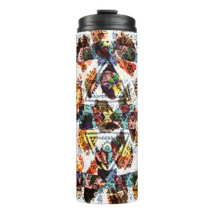 Ethnic design. Striped watercolor seamless pattern Thermal Tumbler