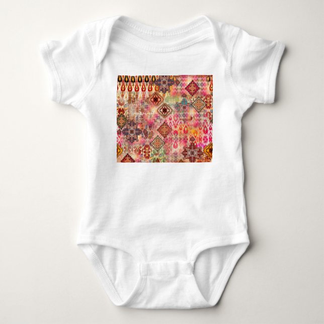 Ethnic Digital Abstract Seamless Pattern Baby Bodysuit (Front)