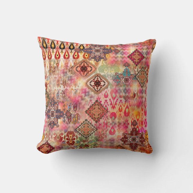 Ethnic Digital Abstract Seamless Pattern Cushion (Front)
