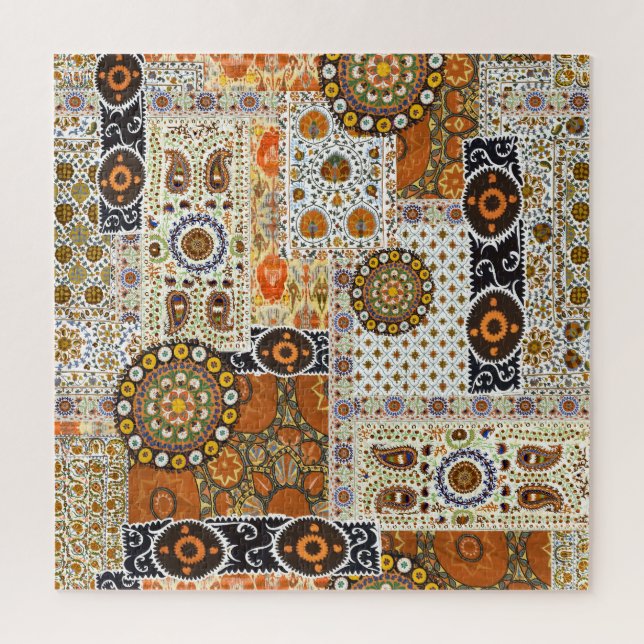Ethnic Digital Abstract: Seamless Pattern Jigsaw Puzzle (Vertical)