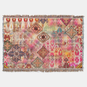Ethnic Digital Abstract Seamless Pattern Throw Blanket