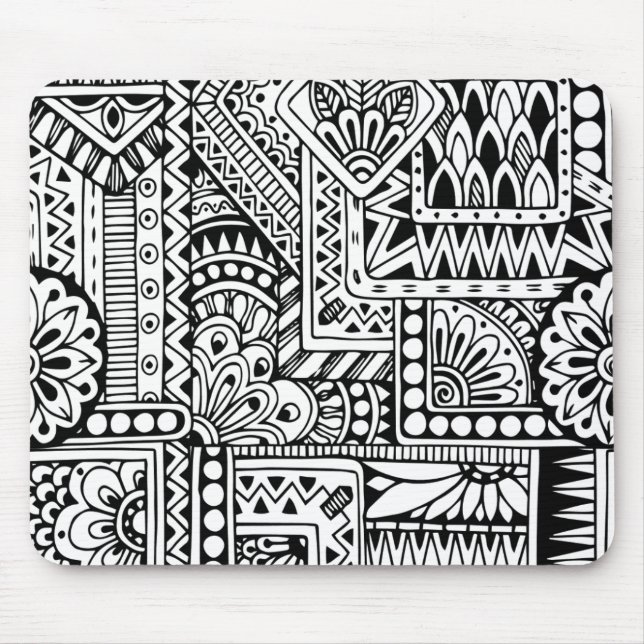 Ethnic Doodle Mouse Mat (Front)