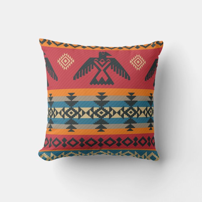 Ethnic Eagles Tribal Vintage Pattern Cushion (Front)
