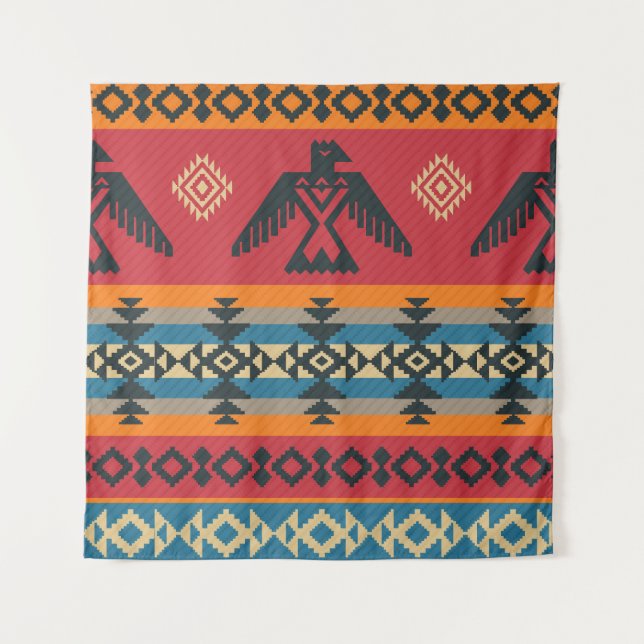 Ethnic Eagles Tribal Vintage Pattern Tapestry (Front)