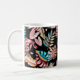 Ethnic exotic leaf leaves folkloric vintage seamle coffee mug