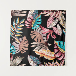 Ethnic exotic leaf leaves folkloric vintage seamle tapestry