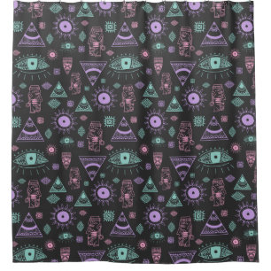 Ethnic/Eye Pattern Shower Curtain