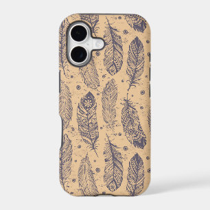 Ethnic Feather Outline Pattern