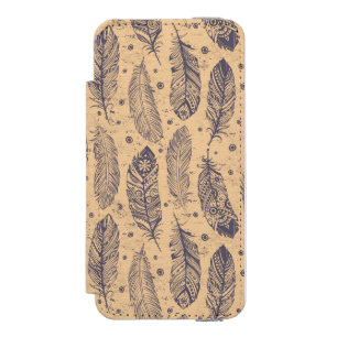 Ethnic Feather Outline Pattern Incipio Watson™ iPhone 5 Wallet Case