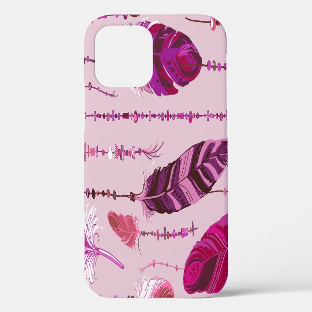 Ethnic Feathers: Bright Coloured Pattern. Case-Mate iPhone Case (Back)