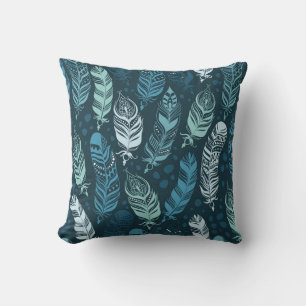 Ethnic Feathers: Colourful Seamless Pattern. Cushion