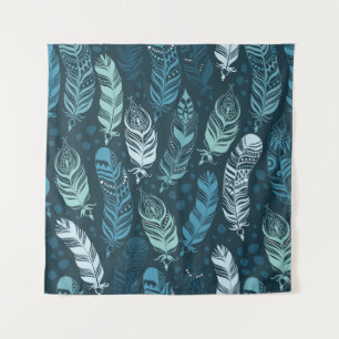 Ethnic Feathers: Colourful Seamless Pattern. Tapestry