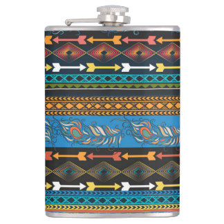 Ethnic Feathers: Embroidery Boho Chic Hip Flask