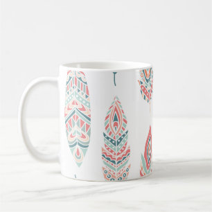 Ethnic Feathers Hand Drawn Illustration Coffee Mug
