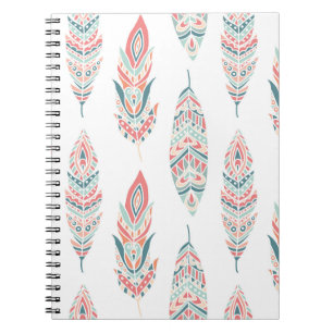 Ethnic Feathers Hand Drawn Illustration Notebook
