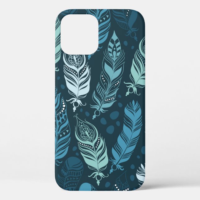 Ethnic feathers seamless pattern Case-Mate iPhone case (Back)