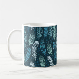 Ethnic feathers seamless pattern coffee mug