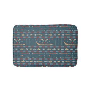 Ethnic Fishing Pattern Bath Mat