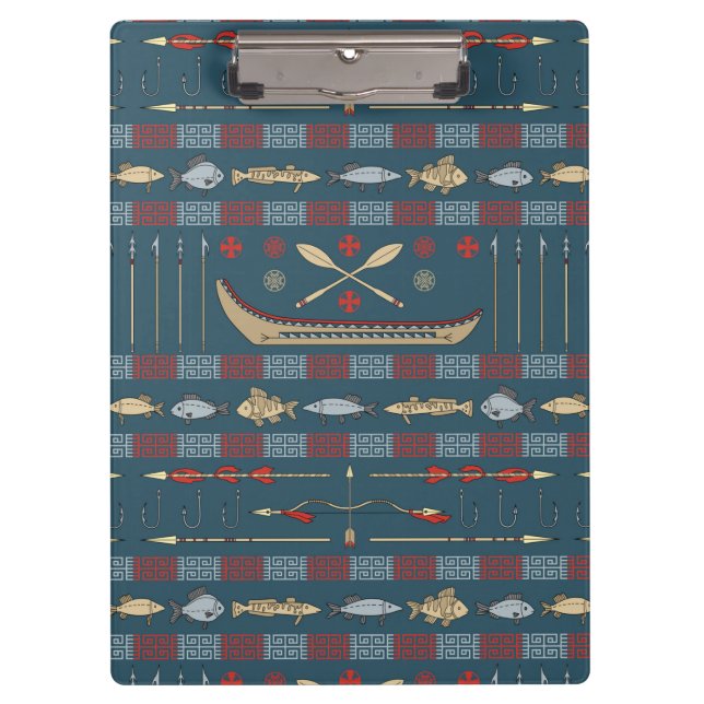 Ethnic Fishing Pattern Clipboard (Front)