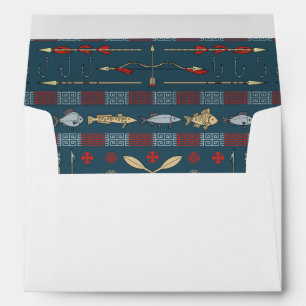Ethnic Fishing Pattern Envelope