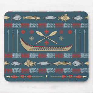 Ethnic Fishing Pattern Mouse Mat
