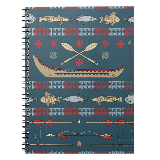 Ethnic Fishing Pattern Notebook (Front)