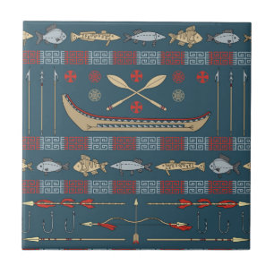 Ethnic Fishing Pattern Tile