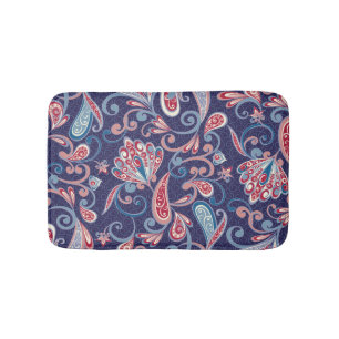Ethnic Floral: Abstract Oriental Seamless. Bath Mat