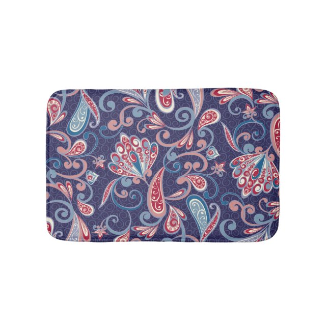 Ethnic Floral: Abstract Oriental Seamless. Bath Mat (Front)