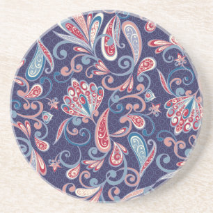 Ethnic Floral: Abstract Oriental Seamless. Coaster